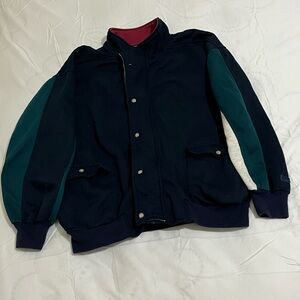 Christian Dior Monsieur Men's Navy and Teal Bomber Sweater Size Medium